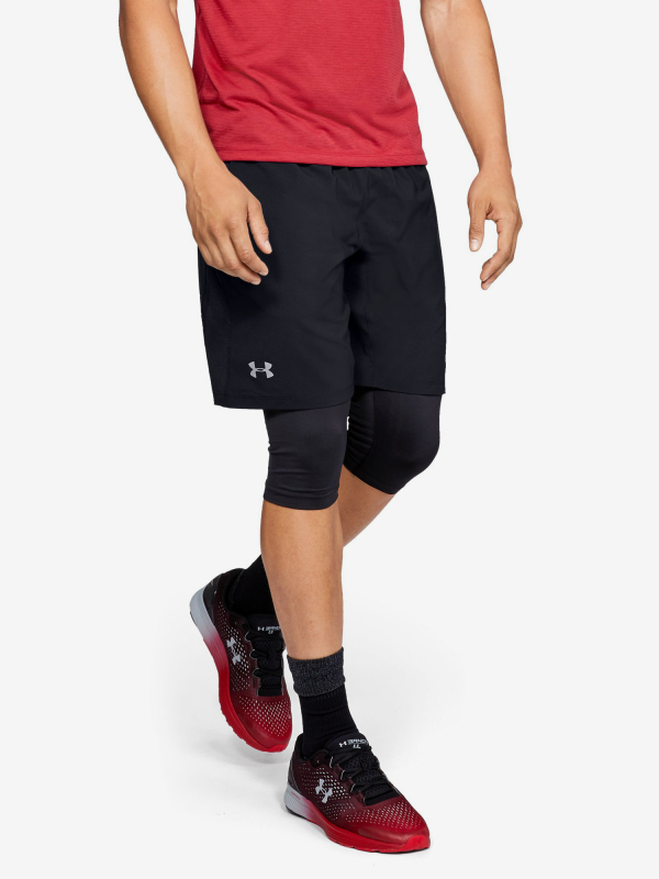 UA LAUNCH SW 2-IN-1 LONG SHORT-BLK